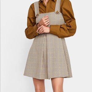 Zara Plaid Overall Dress